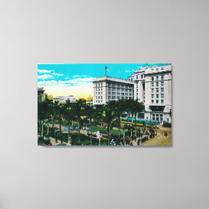 Plaza Park and U.S. Grant HotelSan Diego, CA Canvas Print
