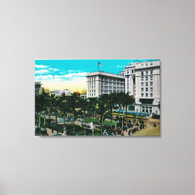 Plaza Park and U.S. Grant HotelSan Diego, CA Canvas Print (Front)