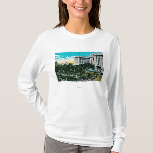 Plaza Park and U.S. Grant HotelSan Diego, CA T-Shirt (Front)