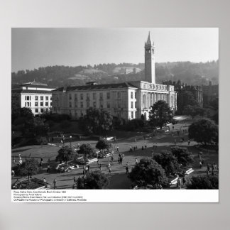 Plaza, Sather Gate from Dwinelle Roof, 1966 Poster