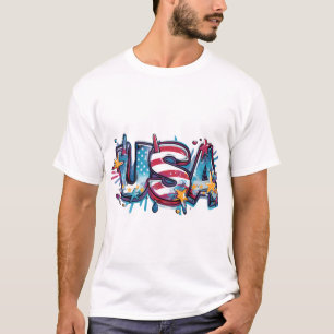 ple & Clean USA Classic Typography T-Shirt