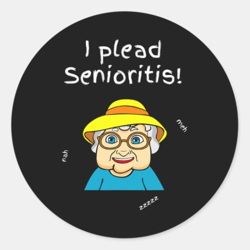 Plead Senioristis Old Senior Man Woman Aging Alzh Classic Round Sticker