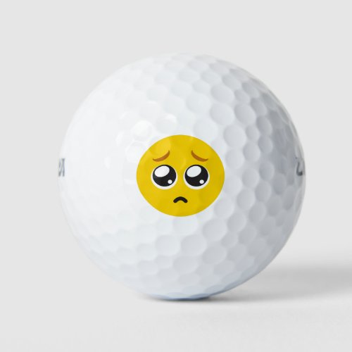 Pleading Face Emoji Golf Balls