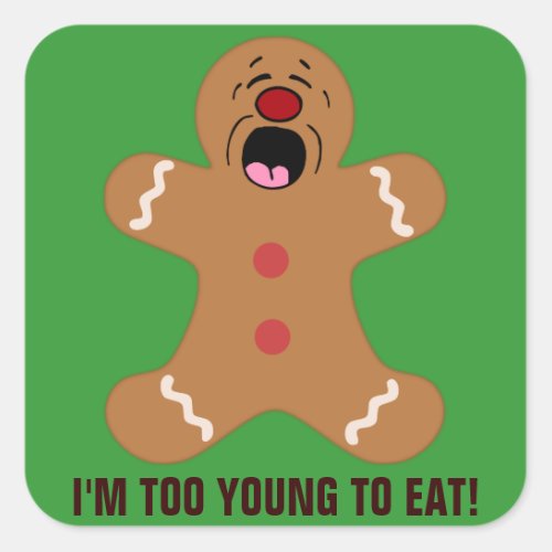 Pleading Gingerbread Men Cookie Square Sticker