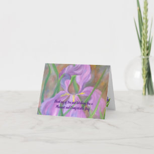 Pleasant and Comfortable Day Iris, blank inside Letterpress Thank You Card