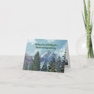 Pleasant and Comfortable Day, Tree & Mountain Letterpress Thank You Card