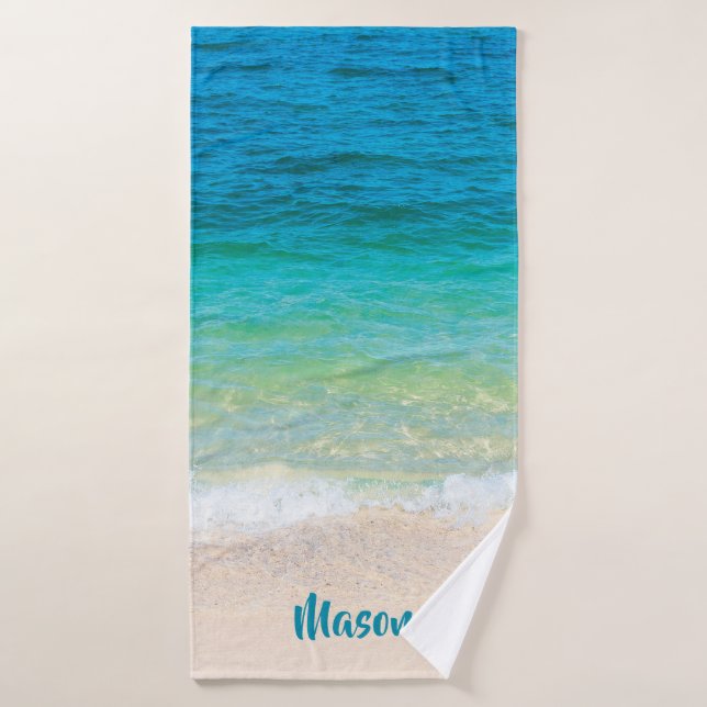 Pleasant Beach (with personalized name) Bath Towel (Bath Towel)