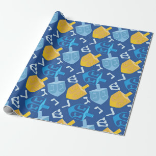 Pleasant Dreidel Hanukkah Wrapping Paper