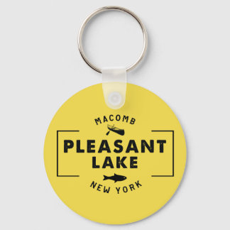 Pleasant Lake 2.25" Basic Button Keychain