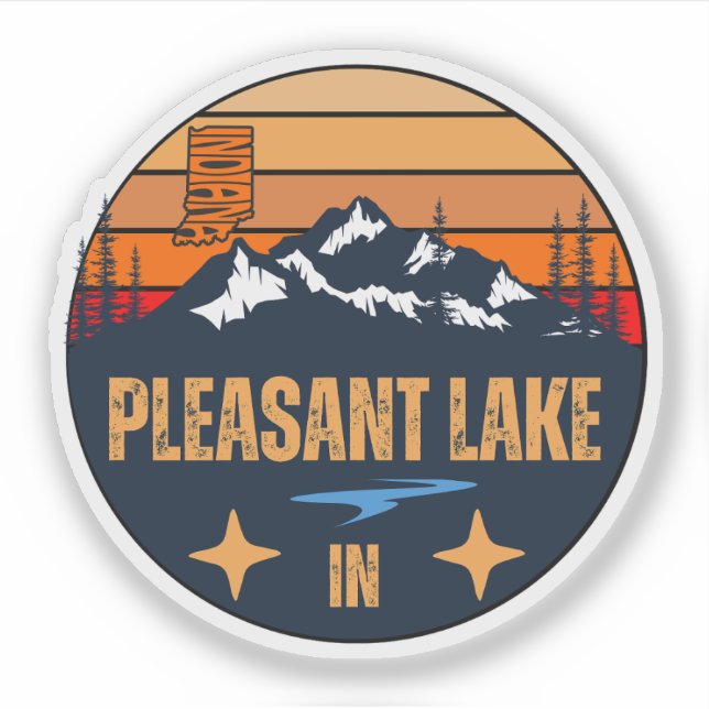 Pleasant Lake, Indiana Sticker (Front)