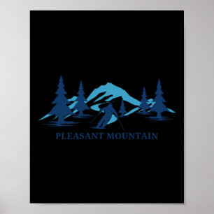 Pleasant Mountain Maine Ski Resort Skiing Skier Poster