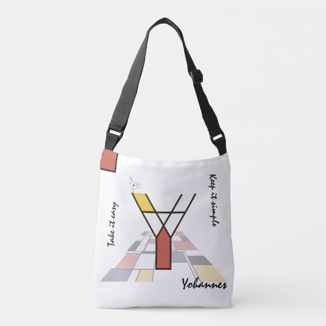 Pleasant Neoplasticism Art Monogram. Letter Y Crossbody Bag (Front)