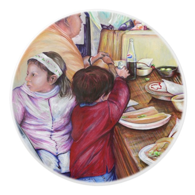 Pleasant Picnic, Mexico Ceramic Knob (Front)