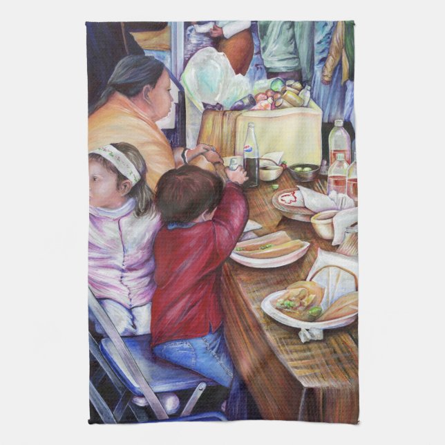 Pleasant Picnic, Mexico Kitchen Towel (Vertical)