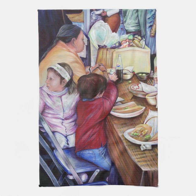 Pleasant Picnic, Mexico Kitchen Towel (Vertical)