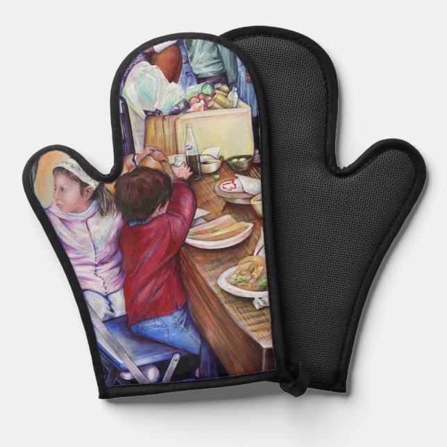 Pleasant Picnic, Mexico Oven Mitt (Front/Back)