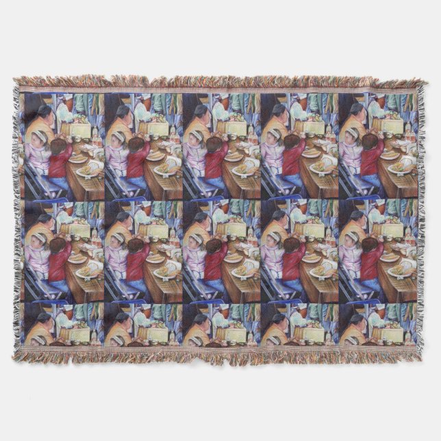 Pleasant Picnic, Mexico Throw Blanket (Front)