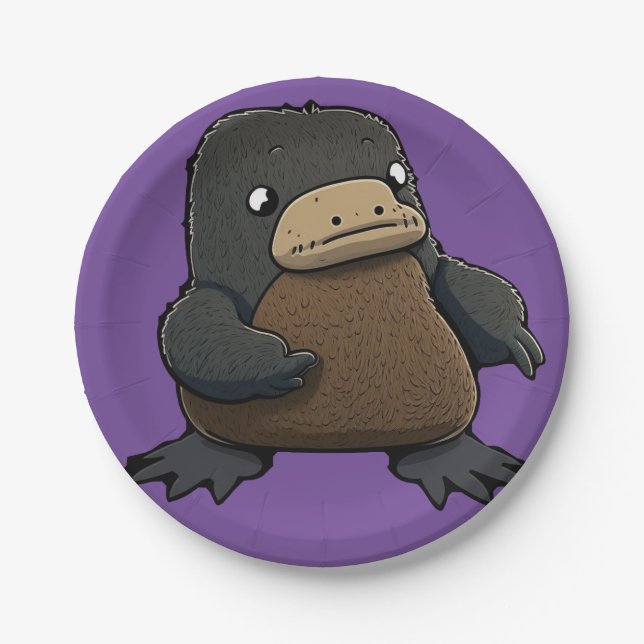 Pleasant Platypus Paper Plates (Front)