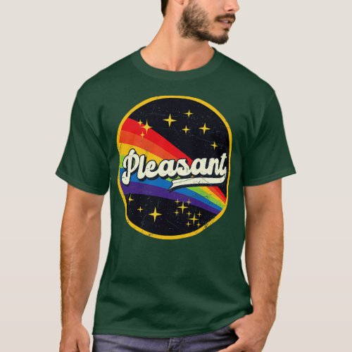 Pleasant Rainbow In Space Vintage GrungeStyle T_Shirt