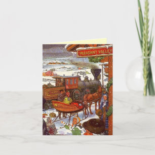 Pleasant Valley Train Sta Christmas Holiday Card
