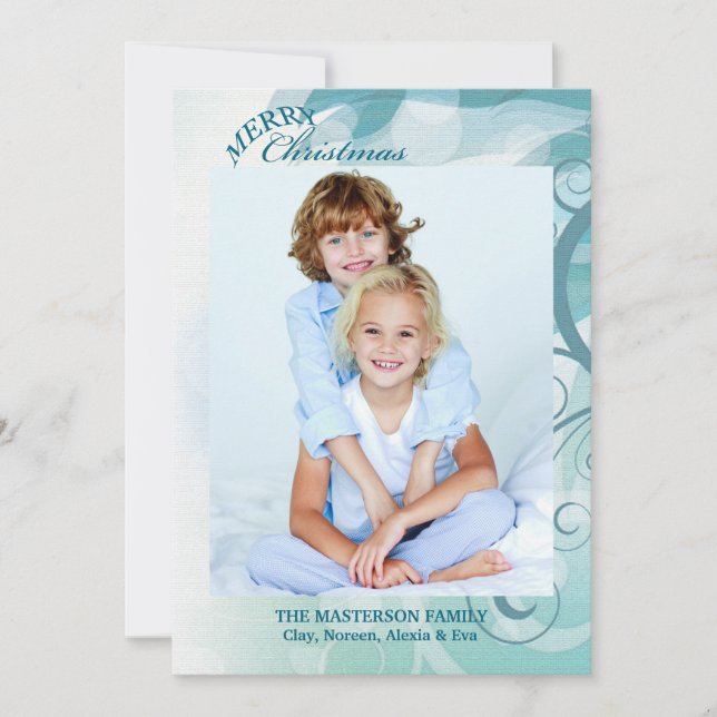 Pleasantly Textured Photo Holiday Card (Front)