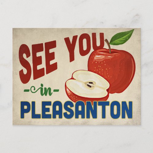 Pleasanton California Apple _ Vintage Travel Postcard