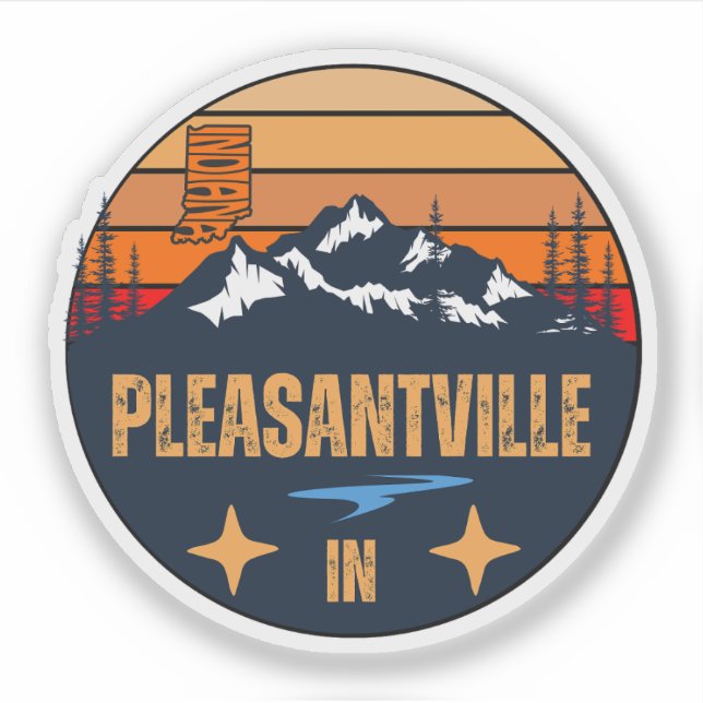 Pleasantville, Indiana Sticker (Front)