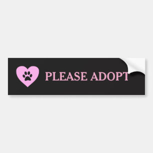 "Please Adopt" Animal Bumper Sticker