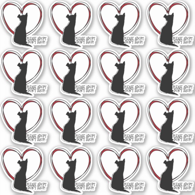 Please Adopt Don't Shop! | White or Clear Sticker (Front)