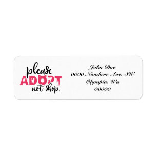 Please Adopt Not Shop Pet Rescue Address Labels