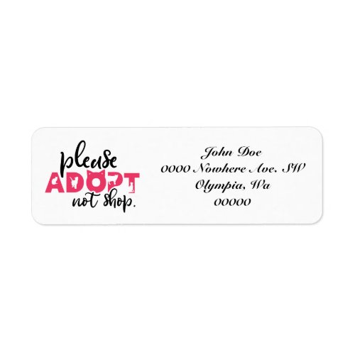 Please Adopt Not Shop Pet Rescue Address Labels