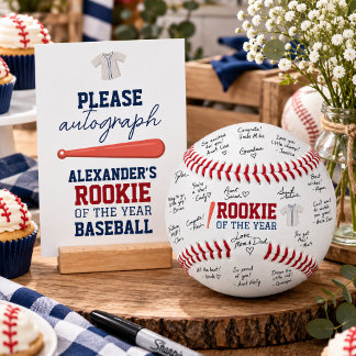 Please Autograph Baseball 1st Birthday Holder