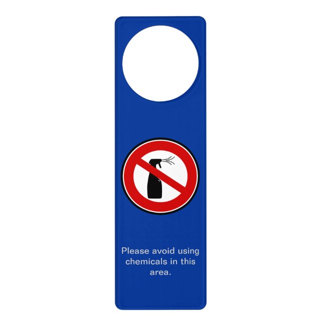 Please avoid using chemicals door hanger (Front)