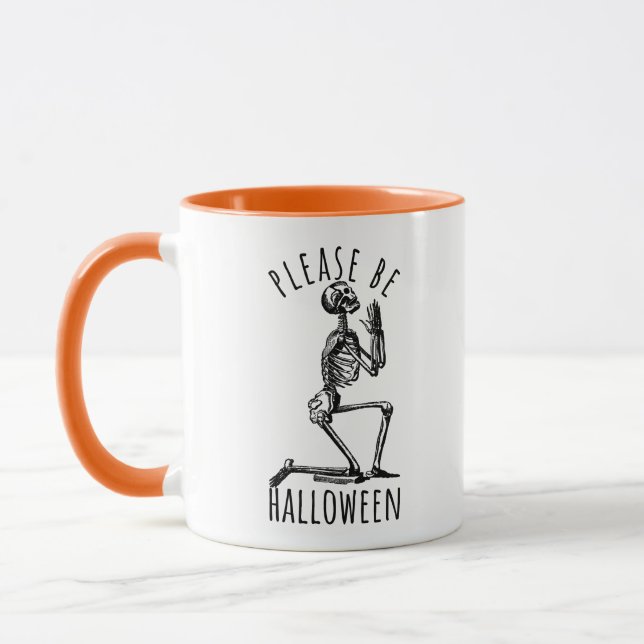 Please Be Halloween Spooky Season Skeleton Bones Mug (Left)