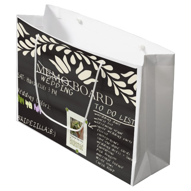 Please be my Bridesmaid? Large Gift Bag (Front Angled)