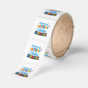 Please Be Patient I Have Autism Colorful Classic Round Sticker