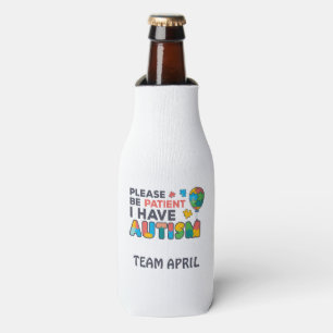 Please Be Patient I Have Autism Puzzles Balloon Bottle Cooler