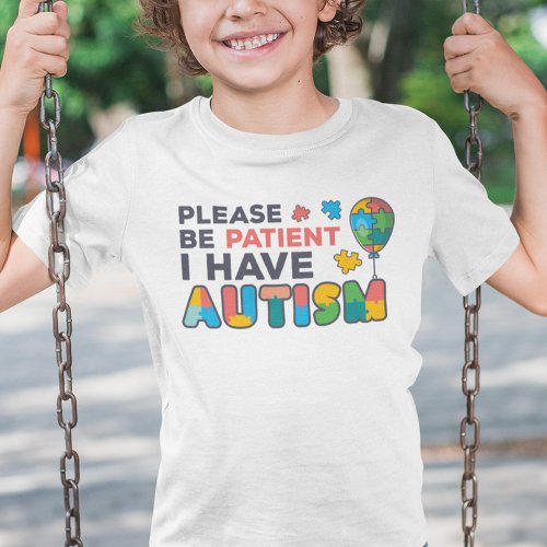 Please Be Patient I Have Autism Puzzles Balloon Tri_Blend Shirt