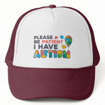 Please Be Patient I Have Autism Puzzles Trucker Hat