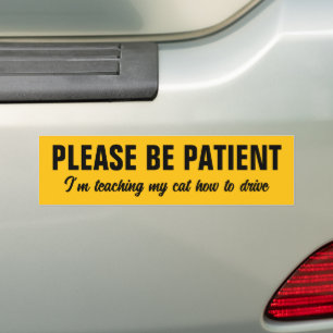 Please Be Patient,I'm Teaching My Cat How to Drive Bumper Sticker