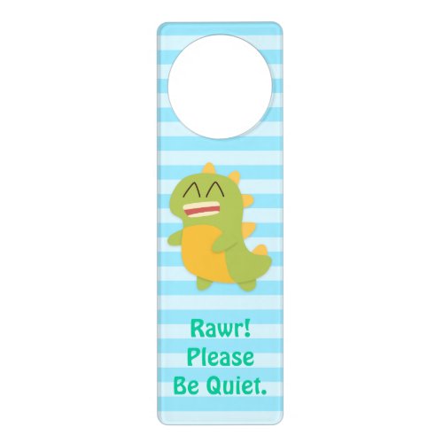 Please Be Quiet Cute Dinosaur Kids Bedroom Door Hanger