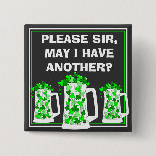 Please Beer Me, Mugs o' Shamrocks Button