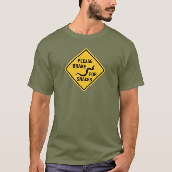 Please Brake For Snakes  Traffic Sign  Canada T-shirt by worldofsigns at Zazzle