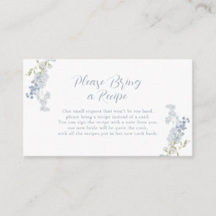 Please Bring A Recipe Dusty Blue Elegant Shower Enclosure Card