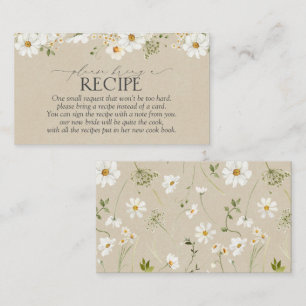 Please Bring A Recipe Rustic Daisy Enclosure Card