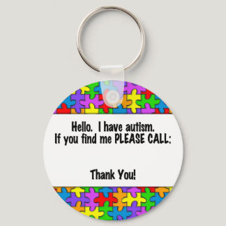 Please Call Autism ID Tag Keychain