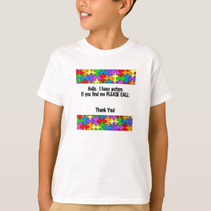 Please Call Autism ID Tag T-Shirt