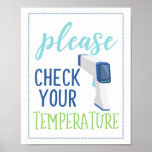 Please Check Your Temperature Poster at Zazzle