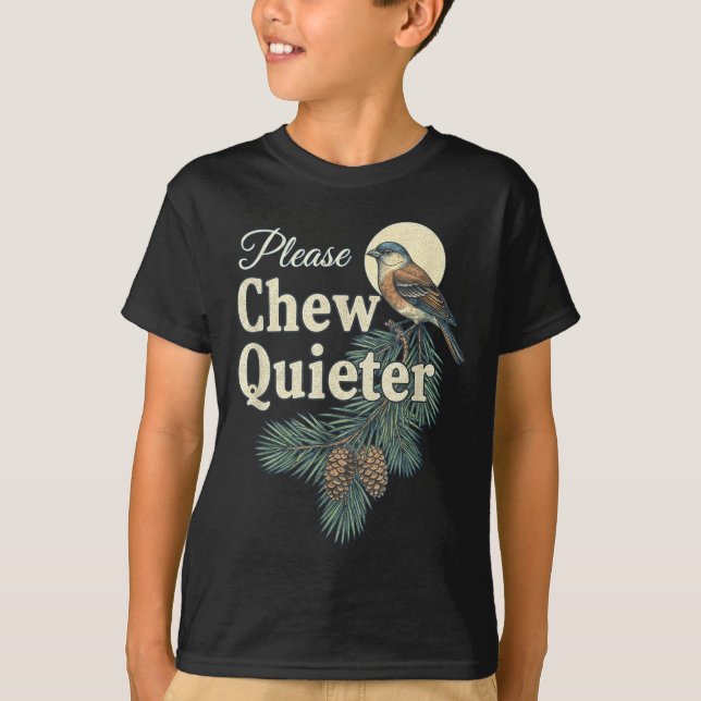 Please Chew Quieter Christmas Funny Novelty  T-Shirt (Front)