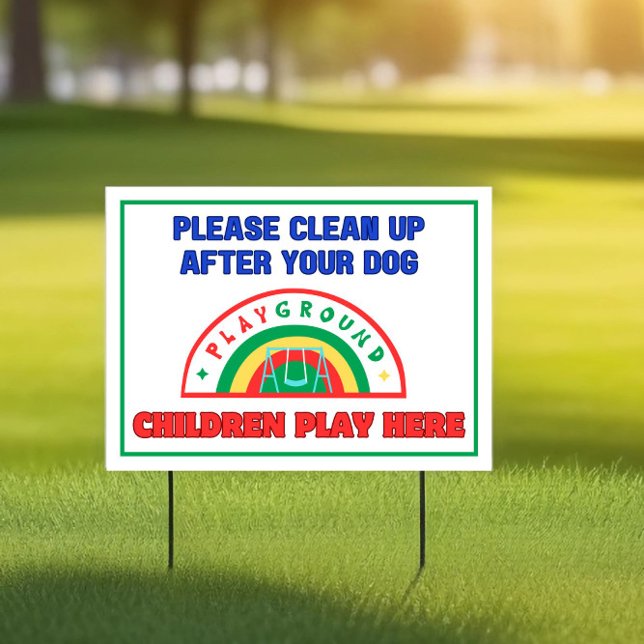 Please clean up after you dog children play here sign (Creator Uploaded)